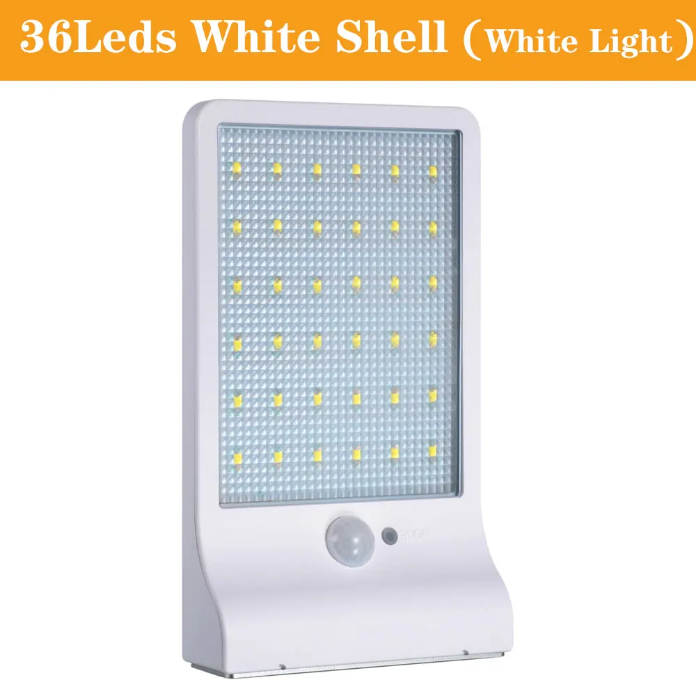 36LED No pole white Светодиодный уличный фонарь на солнечной батарее 36 светодиодный 48 Светодиодный Уличный настенный светильник индукционный водонепроницаемый Светодиодный точечный светильник для патио садовый коридор - Испускаемый цвет: 36LED No pole white