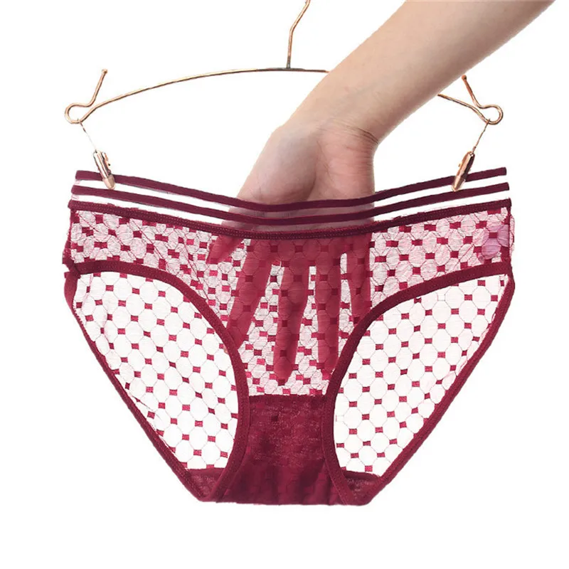 Женское нижнее белье сексуальное кружевное открытое трусики с низкой посадкой