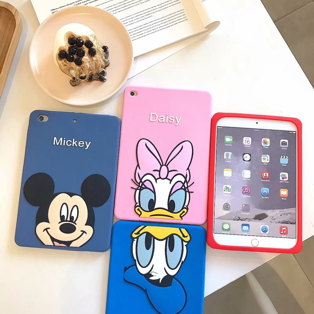 3D мультяшный силиконовый чехол для iPad Mini iPad Air Air2 iPad Pro iPad 9,7 / чехол Дейзи Микки Минни мягкая задняя крышка оболочка
