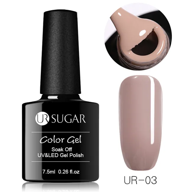 Ur Sugar 7,5 мл розовое золото блестящий Гель-лак для ногтей розовый Цвет гель-блестки для ногтей искусство замочить от УФ-гель-лака УФ светодиодный - Цвет: UR-03