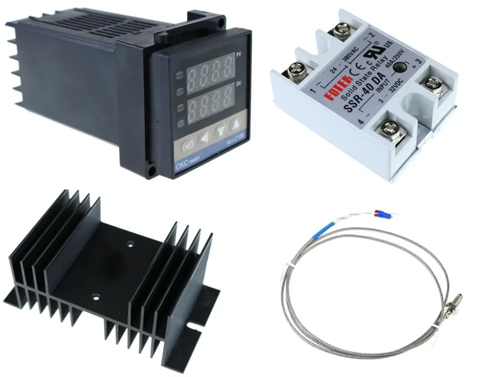 Цифровой 220V PID REX C100 Температура контроллер + max.40A полупроводниковое реле K