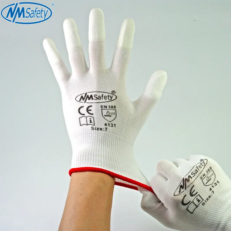 Рабочие перчатки NM из ПУ кожи с покрытием ладонью 12 пар|nylon work gloves|work gloveswork gloves