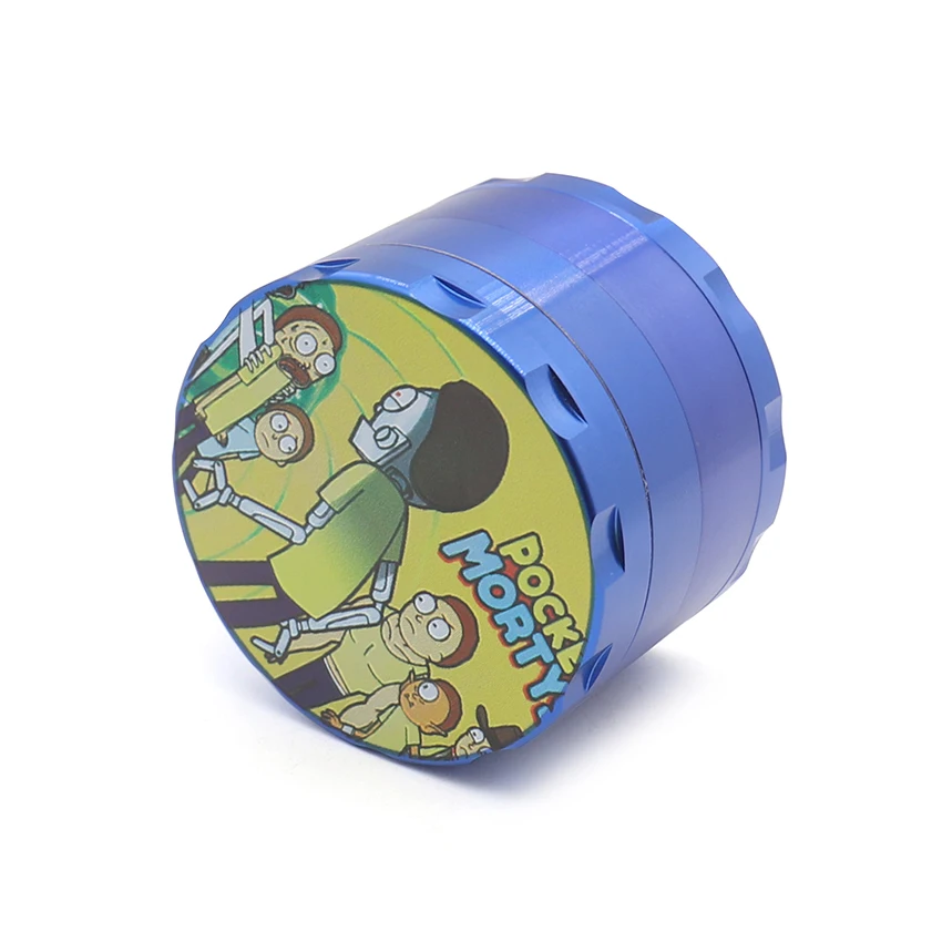 Новый Rick and Morty Grinder травы 63 мм Алюминий 4 слоя металлический измельчитель для