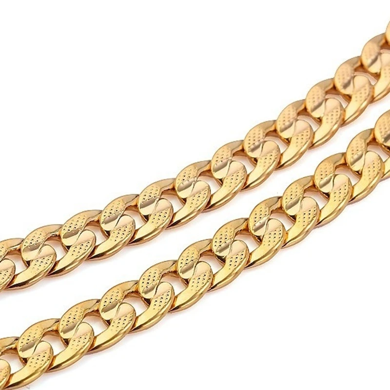 

Mens Jewelry Yellow Gold Filled Cuban Chain Male Necklace