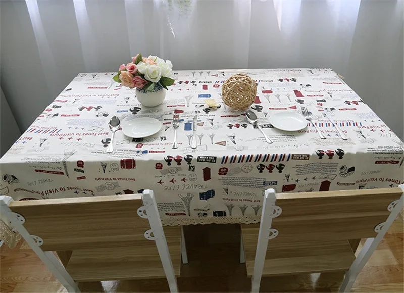 Скатерти для прямоугольный стол из хлопка и льна с квадратным крышка Horse