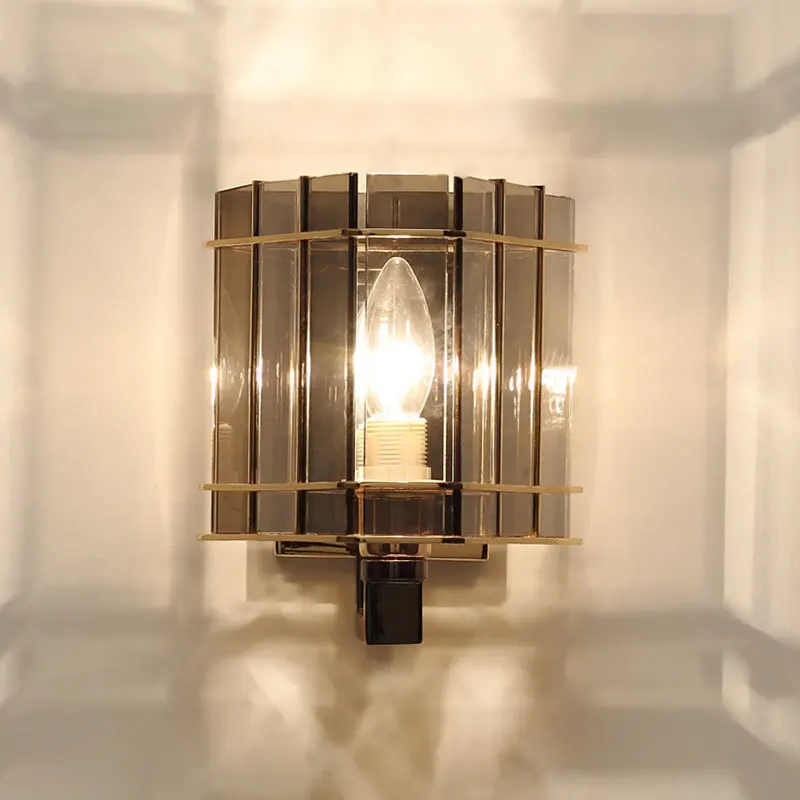 Роскошный современный светильник серый стеклянный Хрустальный светодиодный