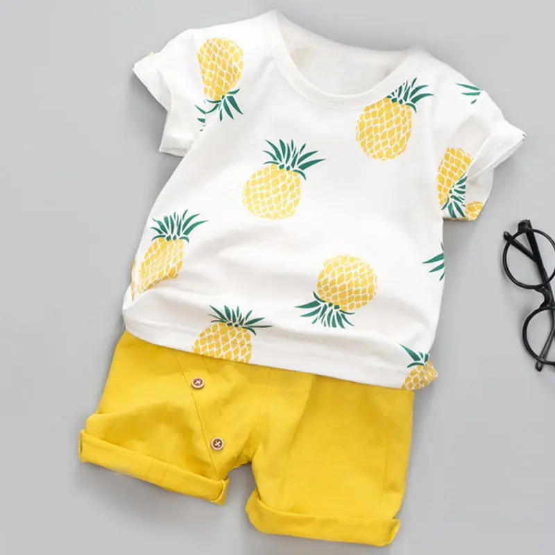 ax1074 yellow Bear Leader/комплект одежды для мальчиков; Новинка года; летние хлопковые футболки в полоску с героями мультфильмов+ брюки; Одежда для мальчиков; одежда для маленьких мальчиков - Цвет: ax1074 yellow