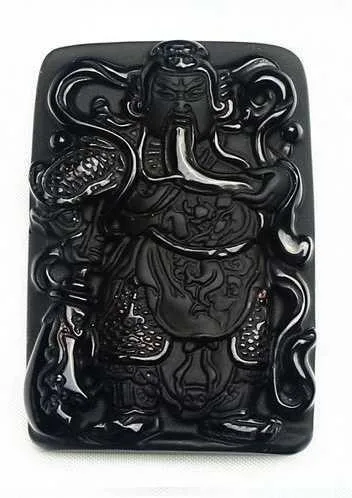 Китайский кулон из тонкого обсидиана. У кайшен-Гуань Юй | Дом и сад