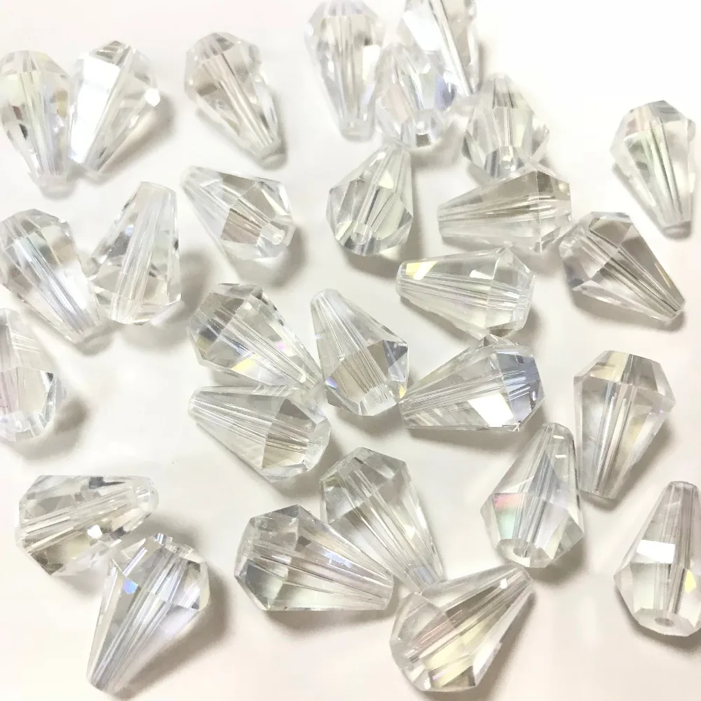 50pcs 10x13mm Drops Bicone Austria Crystal beads Charm loose spacer Beads for DIY Earrings necklace hadicraft bracelet jewelry | Дом и сад