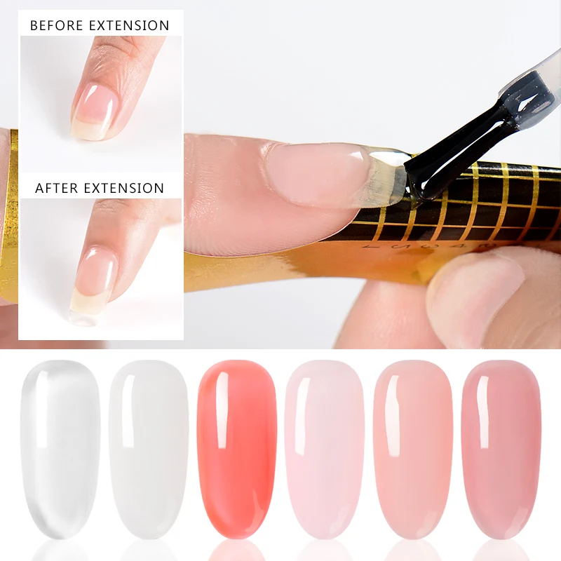 RBAN NAIL 7ml Acrylic Nail Extension Gel Quick Building Polish Clear Pink Tips UV Builder Varnish Art | Красота и здоровье