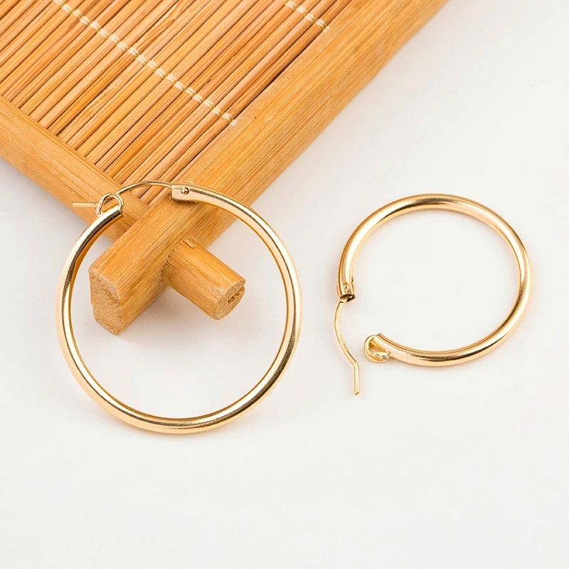 Пара 14 K gold filled Серьги Крючки 15 мм/19 мм/22 мм/29 мм/35 мм золотое покрытие клип серьги для DIY серьга изготовления ювелирных изделий