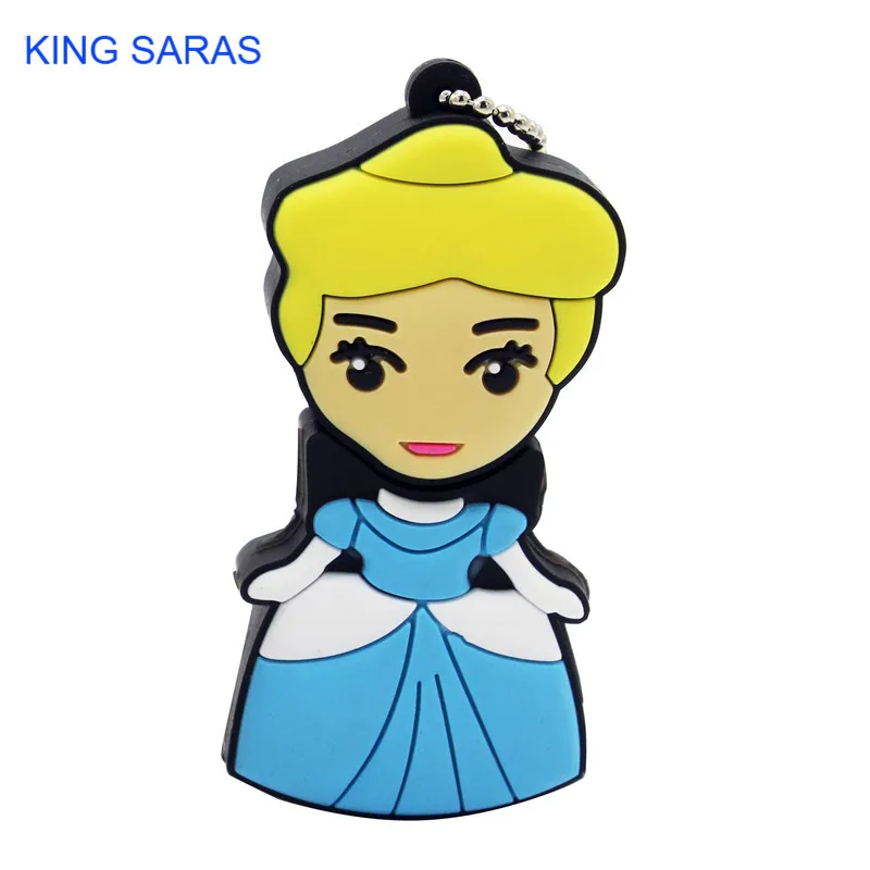Модель с милой принцессой из мультфильма KING SARAS, usb флеш-накопитель 2,0, 4 ГБ, 8 ГБ, 16 ГБ, 32 ГБ, 64 ГБ, милый подарок - Цвет: Blue