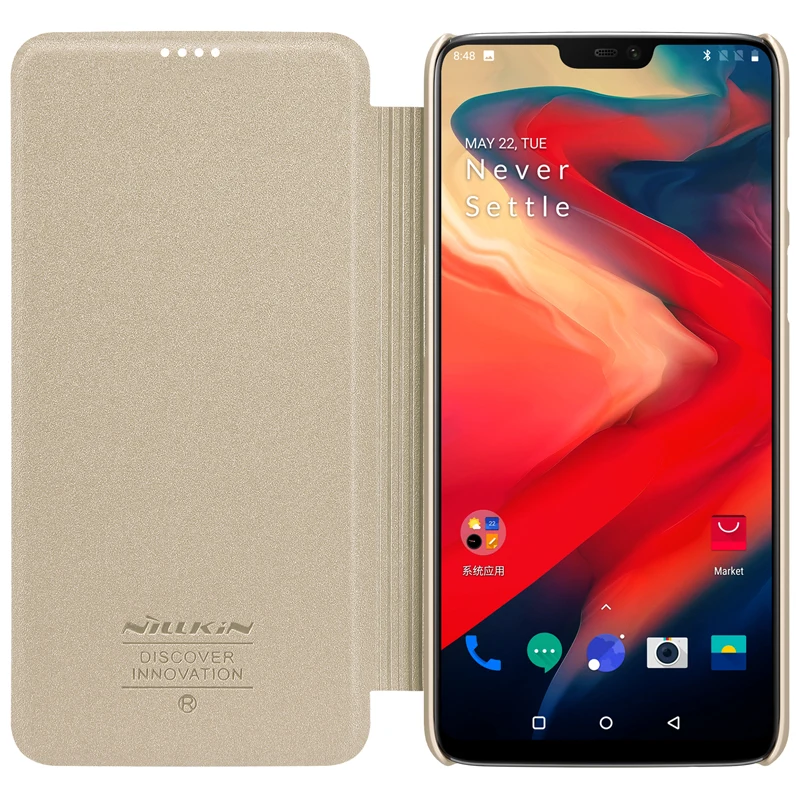 Кожаный чехол NILLKIN для Oneplus 6 Модный чехол-накладка с откидной крышкой мобильный