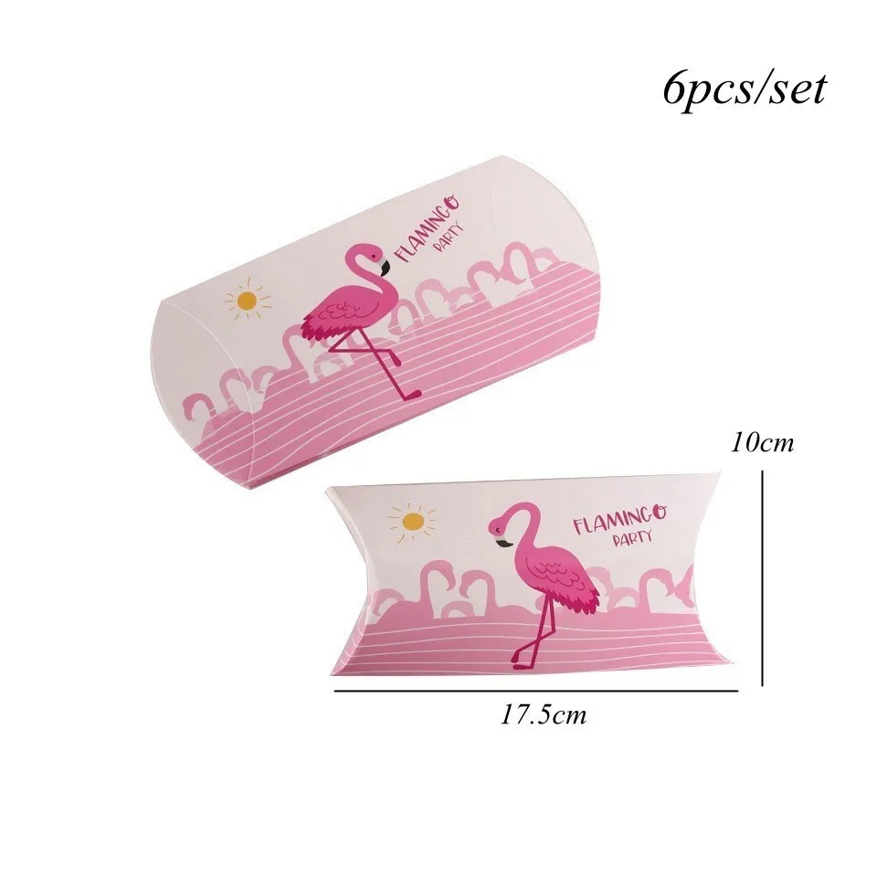 6pcs Candy box A 1 комплект серии Фламинго одноразовая посуда летняя Праздничная настольная Декор бумажная тарелка/чашка тема свадебные предметы для украшения дня рождения - Цвет: 6pcs Candy box A