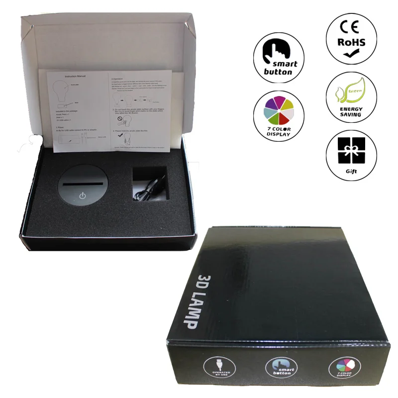 Бедный человек 7 цветов изменить 3D Ночные светильники Акриловые свет украшения