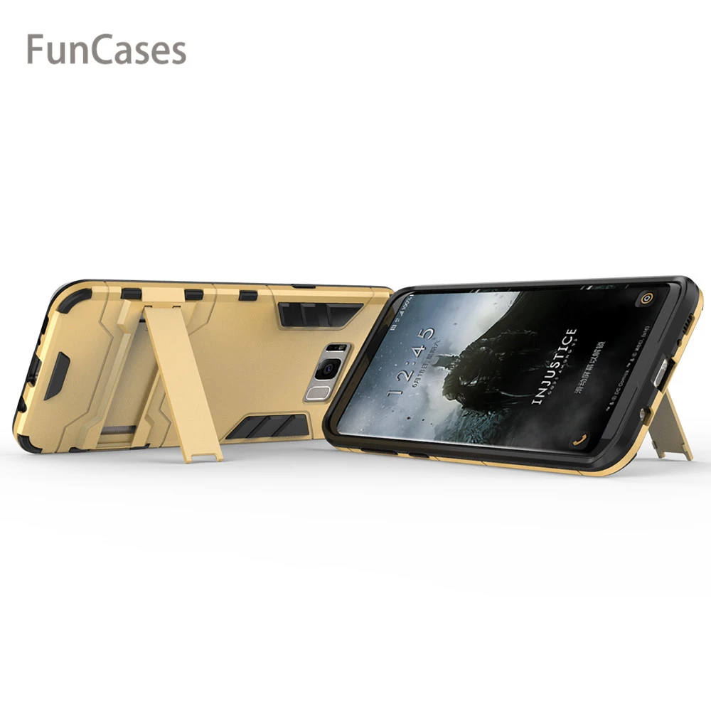 For Samsung Galaxy S8 Plus Case Cover Luxury Iron Man Stand Hard Armor+Soft Silicone TPU for | Мобильные телефоны и