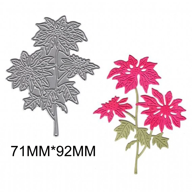 Металлические штампы Poinsettia серебряный трафарет для скрапбукинга альбома