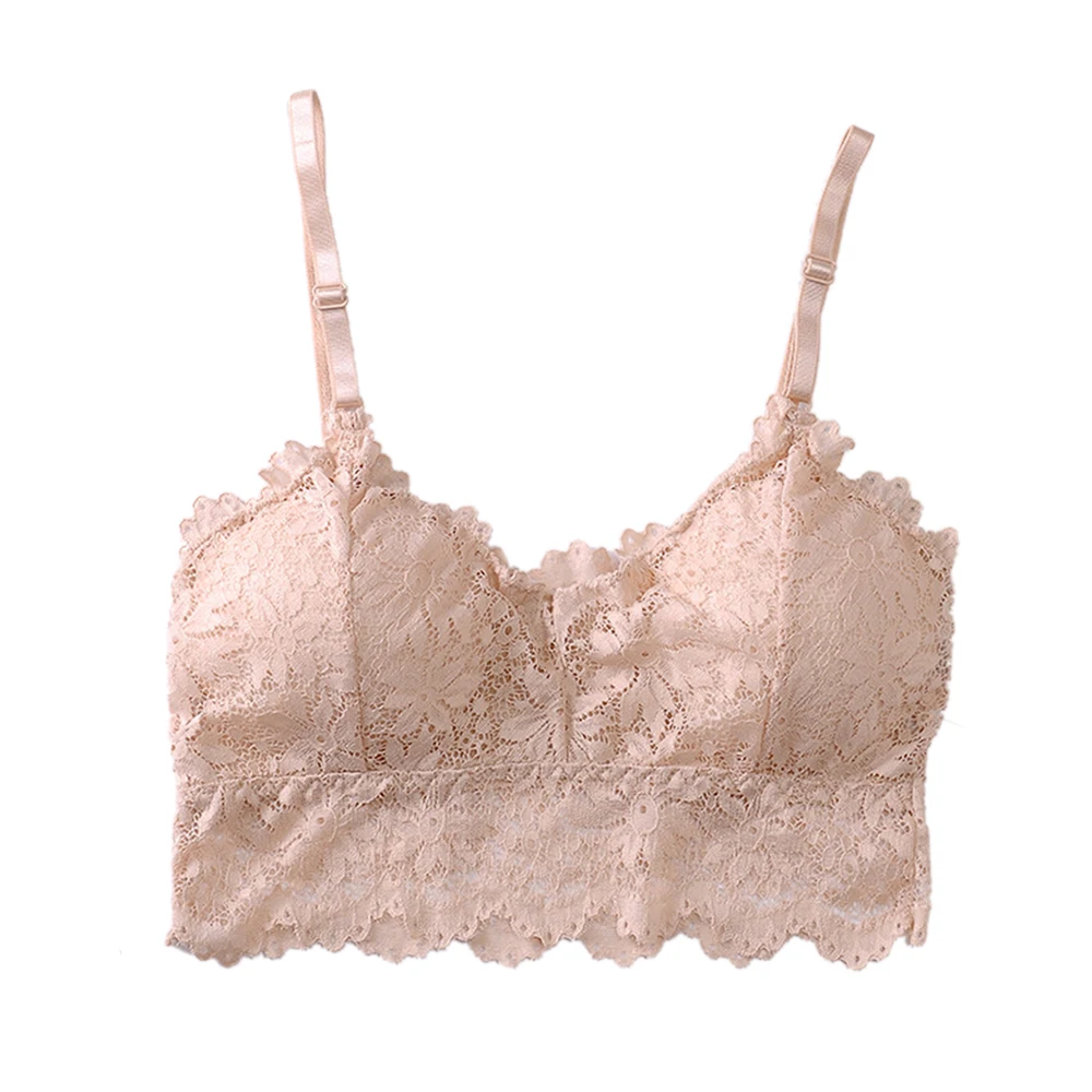 Женское кружевное кроп топ нижнее белье бюстгальтер на бретельках для девочек