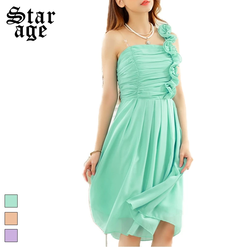 Элегантное женское шифоновое плиссированное платье на одно плечо длиной до