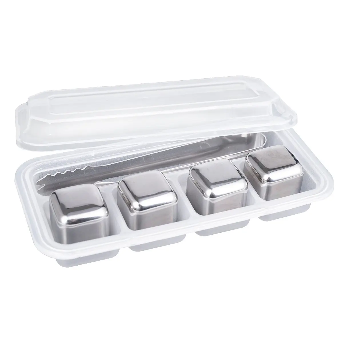 Виски камни Подарочный набор 4 большие многоразовые кубики льда из нержавеющей