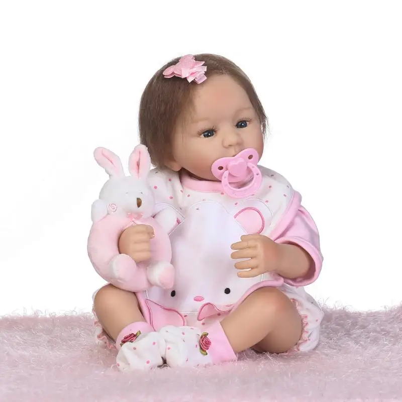 

53cm New arrival rooted imported mohair Handmade Silicone adora Lifelike Brinquedos Baby Bonecas Bebe Reborn doll for kid Gifts