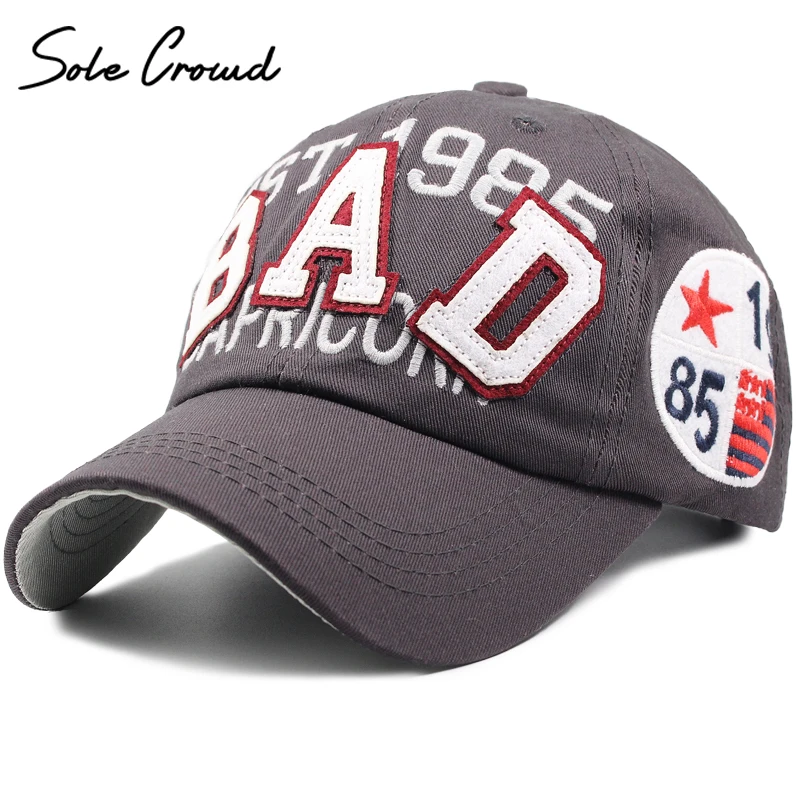 Sole Crowd unisex casual baseball caps for men fashion 100%cotton letter BAD cap summer hip hop snapback women brand hat bone | Аксессуары