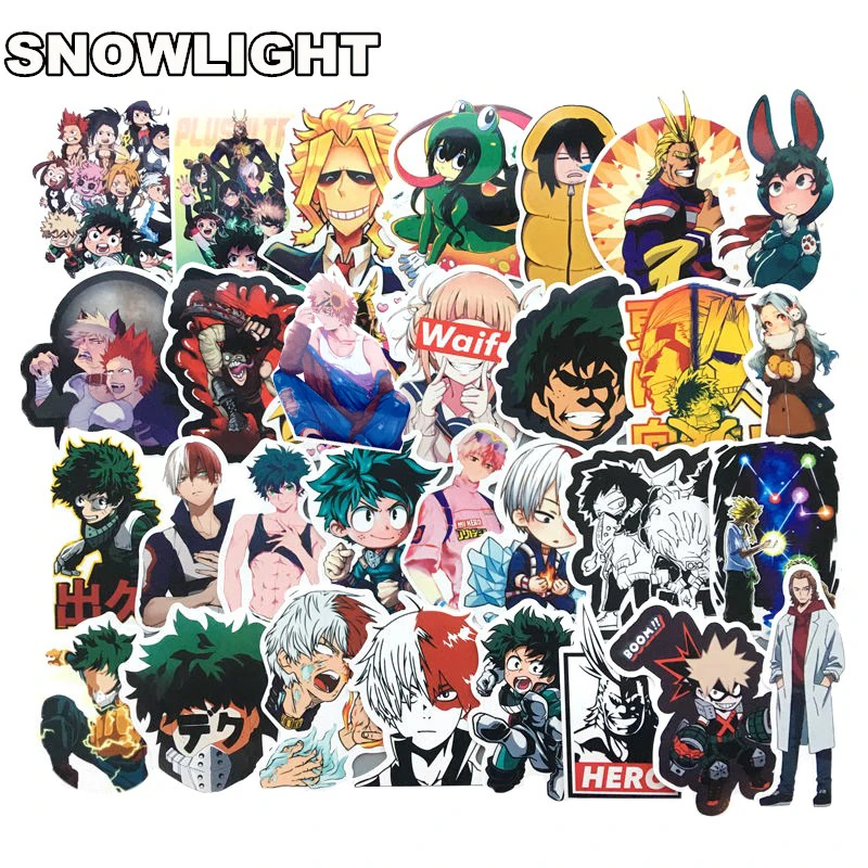 73 шт., наклейки на чемодан My Hero Academy, скейтборд для ноутбука izku Midoriya All Might Boku no Hero Academy, наклейки на Персонажи аниме
