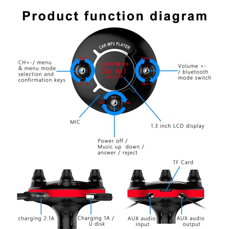 BT13 автомобильный радиоприемник bluetooth fm-передатчик Автомобильный MP3-плеер разъем зарядного устройства USB адаптер прикуриватель навигационные автомобильные аксессуары