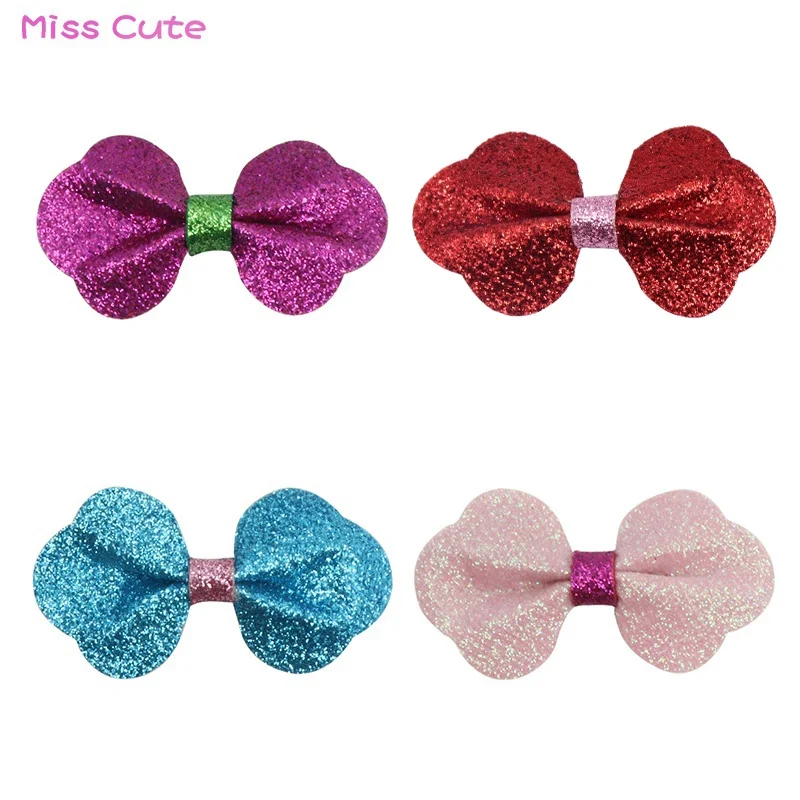 4 шт./партия Бабочка для волос с блеском Аллигатор клипсы блестящие градиентные