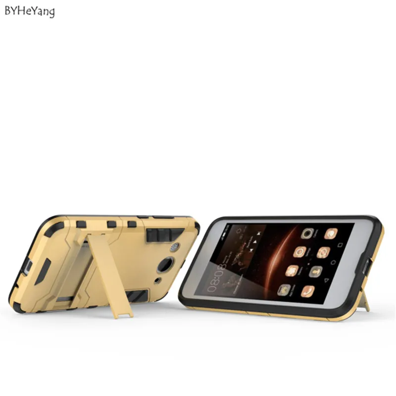 BYHeYang For Huawei Y3 2017 Cover Iron Man Armor 2in1 Heavy Duty Hybrid TPU+ PC Hard Phone Bags Cases for HUAWEI |