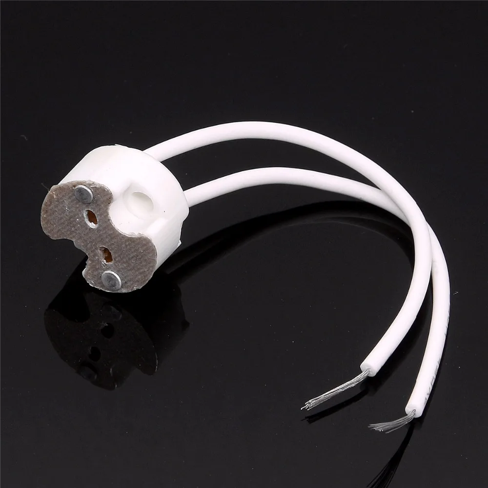 Lamp Base MR16 G4 GU5.3 Ceramic Holder Socket With Cables For Connector Led Light Bulb 5pcs/lot | Освещение