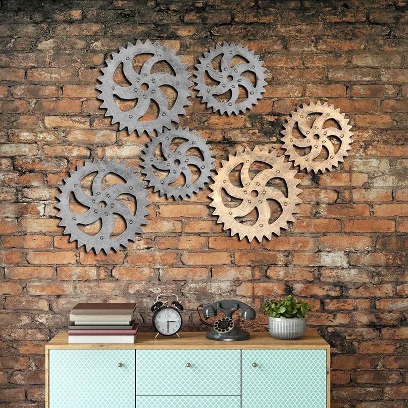 Промышленные ветровые шестерни украшения стен Украшение Лофт гостиная старый