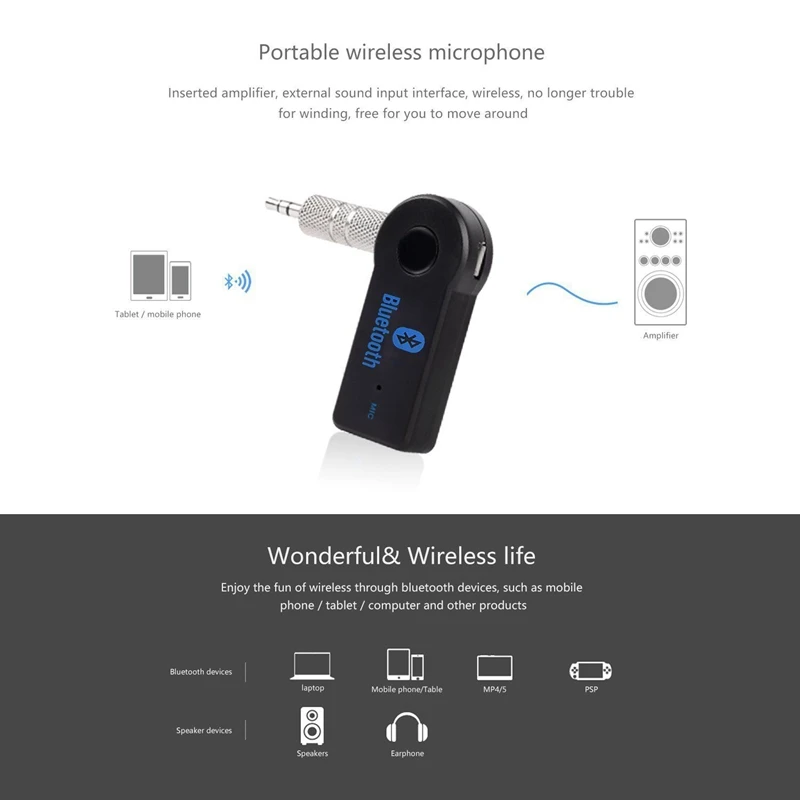 Onever Универсальный 3 5 мм автомобильный Bluetooth аудио музыкальный приемник адаптер
