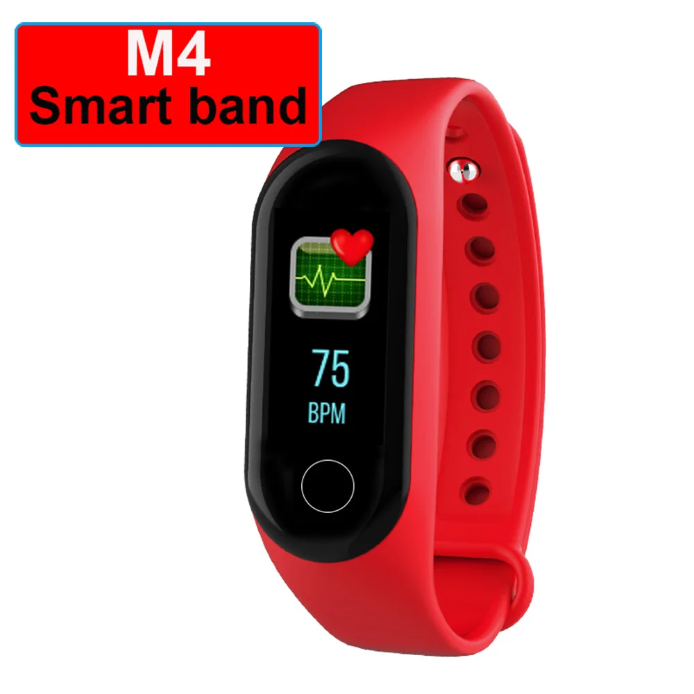M4 red M4 M3 Смарт-часы Браслет фитнес-трекер спортивный браслет цветной экран Смарт-браслет для iPhone Xiaomi Band Watch - Цвет: M4 red