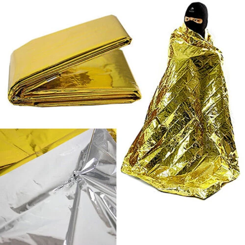 

Outdoor Emergency Solar Blanket Survival Safety Insulating Mylar Thermal Heat Blankets