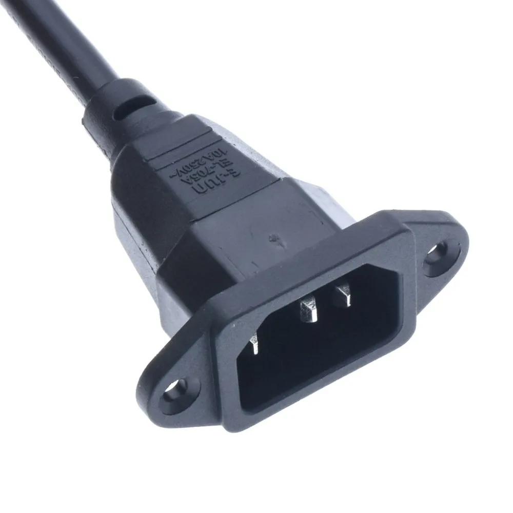 Удлинительный шнур от IEC320 C14 до C13 с винтовыми отверстиями и прямоугольный