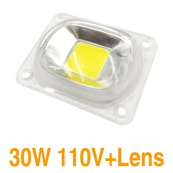 110V 30W 1 комплект светодиодный COB чип с отражателем объектива Смарт IC чип 50 Вт 30 Вт 20 Вт AC 230 В DIY для Светодиодный прожектор нужен радиатор для охлаждения - Испускаемый цвет: 110V 30W