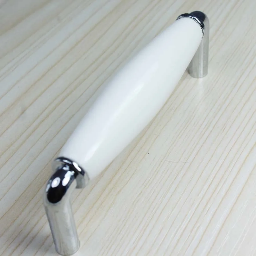 96 мм современная мода белые серебряные мебельные ручки Белый