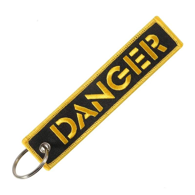 Coil danger Keychain for Motorcycles and Cars Embroidery Customize cool Car keychains keyrings Key Fobs ATV Car Truck  llaveros