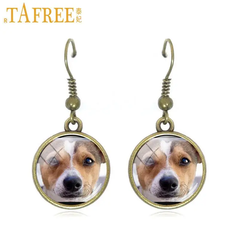 TAFREE новый черными песиками Женские Висячие серьги ювелирные изделия Джек Рассел