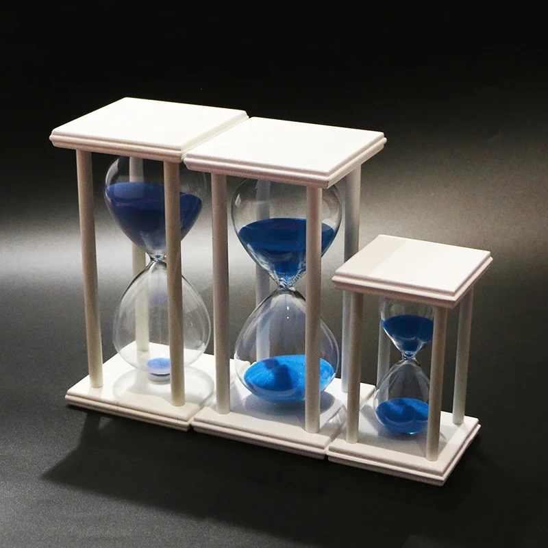 Песочные часы 60 минут песочные синий таймер белая рамка украшение для