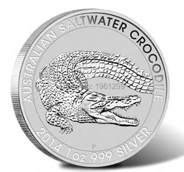 

Australian Perth Mint - P 2014 $ 1 Dollar Australia Animal Coin Saltwater Crocodile 1oz .999 Fine Silver Plated Coin,50pcs/lot