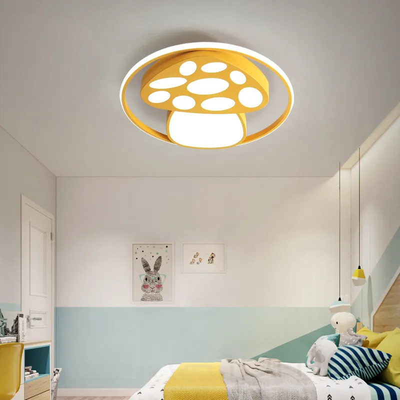 Mushroom Kids Ceiling Lamp Ring Modern Led Heart Dimmable Lights For Girls Children's Room Bedroom Lighting Indoor | Лампы и