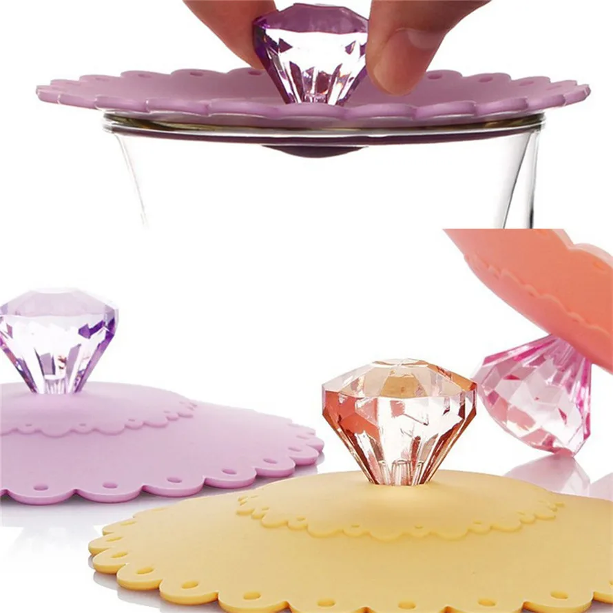 2017 новое поступление Алмазная герметичная силиконовая крышка на присоске для