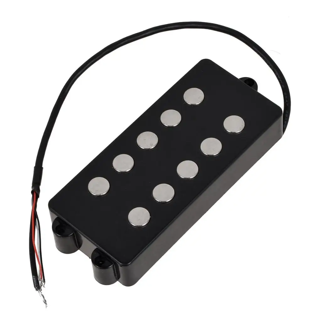 Pastilla de guitarra de 5 cuerdas para hombre, pastilla de bajo, color negro, con 4 cables, 1 unidad