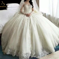 bealegantom luxury white ivory wedding dresses crystal beaded appliques bridal gowns robe mariee vestido de novia qa1263