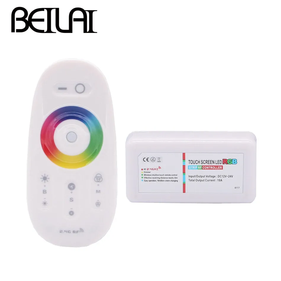 BEILAI DC12-24V 3 канала 18A RGB светодиодный контроллер 2,4G RF сенсорный экран светодиодный RGB пульт дистанционного управления для RGB светодиодный светильник