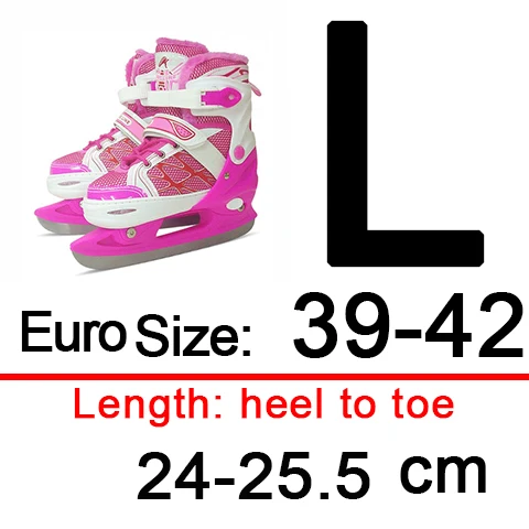 pink size L Взрослый ребенок Регулируемый ледяной скейт обувь для трюков ледовые лезвия коньки профессиональный нож с орнаментом хоккейный нож настоящий лед Скейтбординг ID10 - Цвет: pink size L