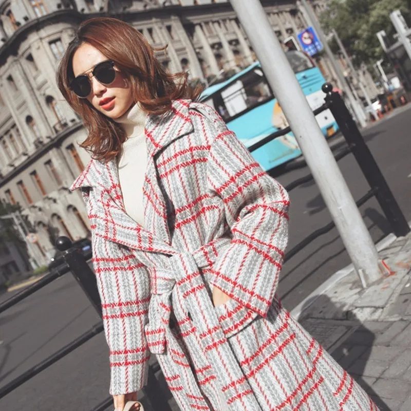 Шерстяное пальто Для женщин шерсть 2018 зима пояс с учетом воротник теплые модные