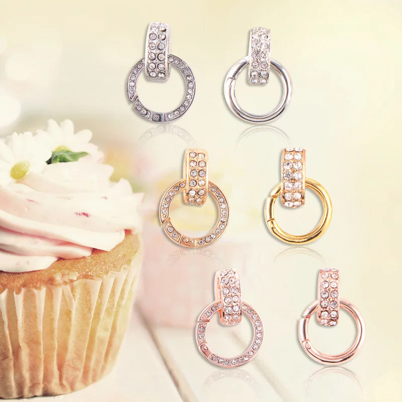 Пружинная Застежка болтается с чешским кристаллом для моей монеты держатель